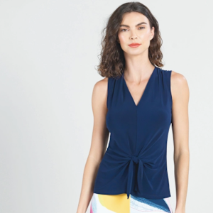 Sleeveless  VNeck Center Front Tie Top