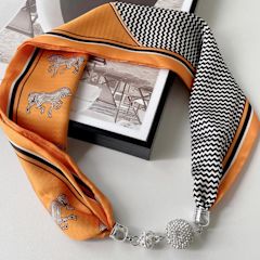 Magnetic Buckle Silk Like Scarves