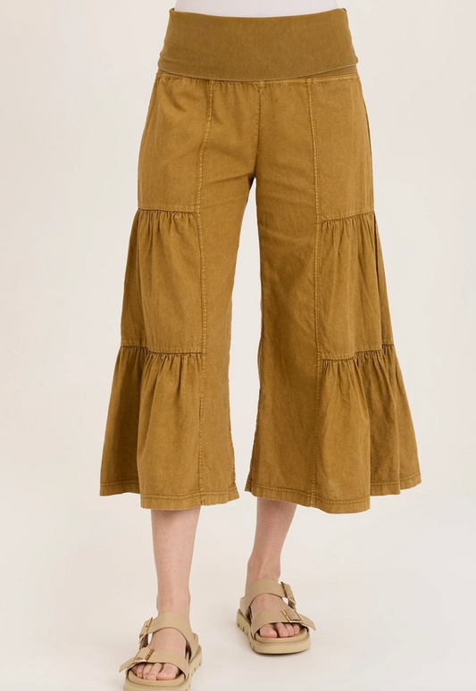 Linen Side Tier Palazzo Distress Wash Copper