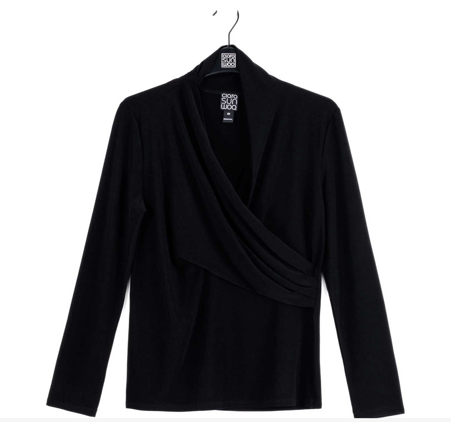 VNeck Drape Pleat Soft Knit Top