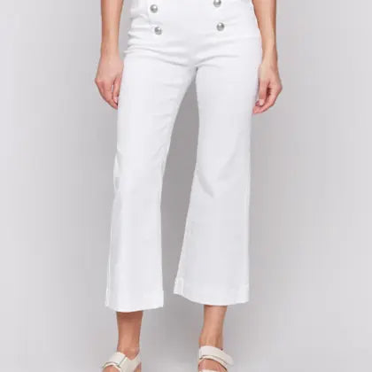 Sailor Flare Pull on Pant with Front Buttons
