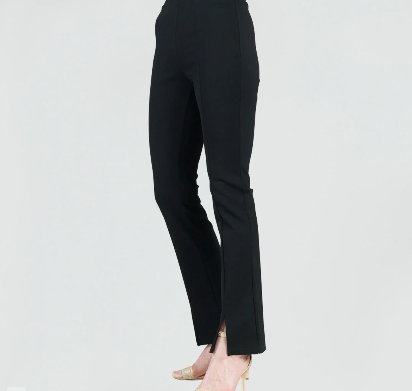 Ponte Knit Kick Front Slit Pant