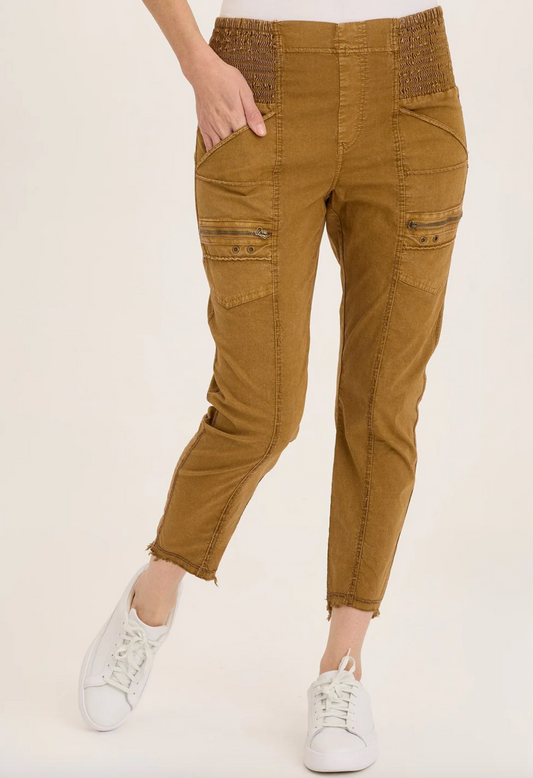 Acker Zipper Slim Crop Pant Distressed Copper