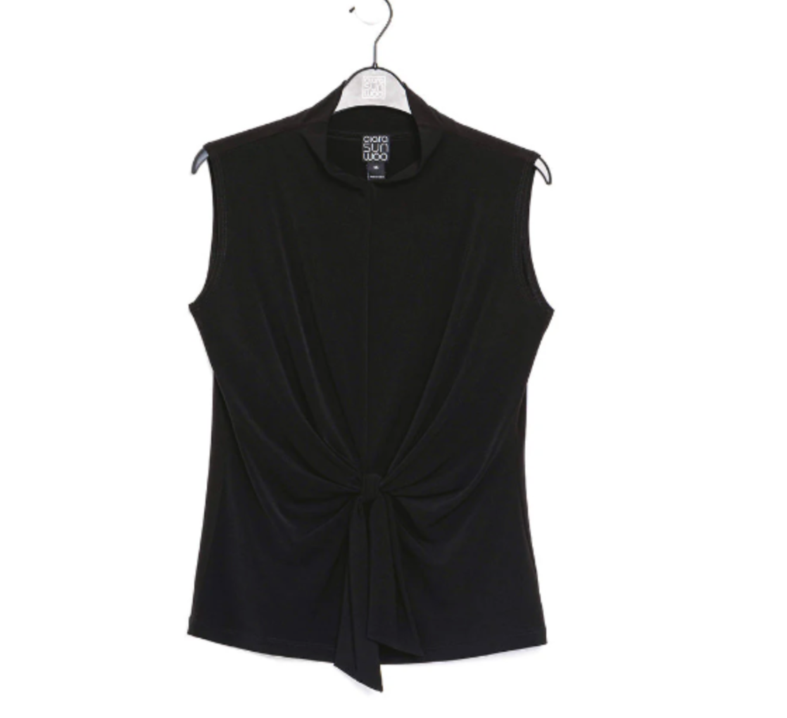 Sleeveless Center Front Tie Top