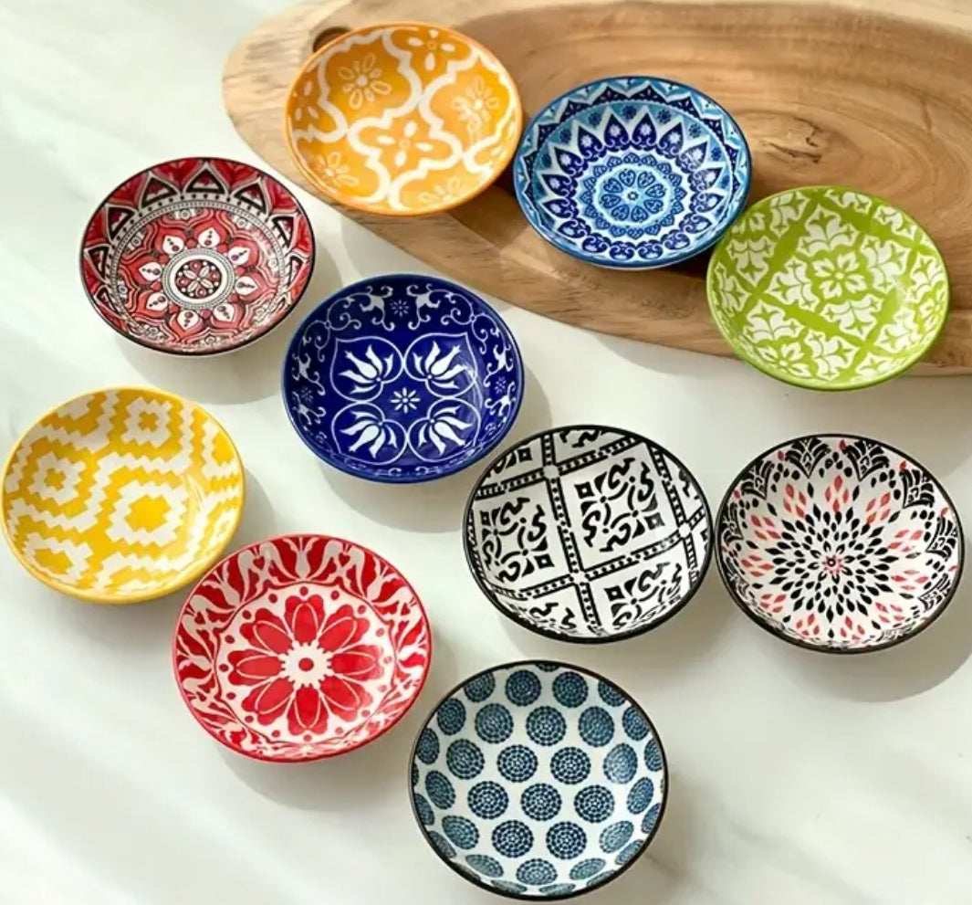 Boho Ceramic Condiment Bowls Asst