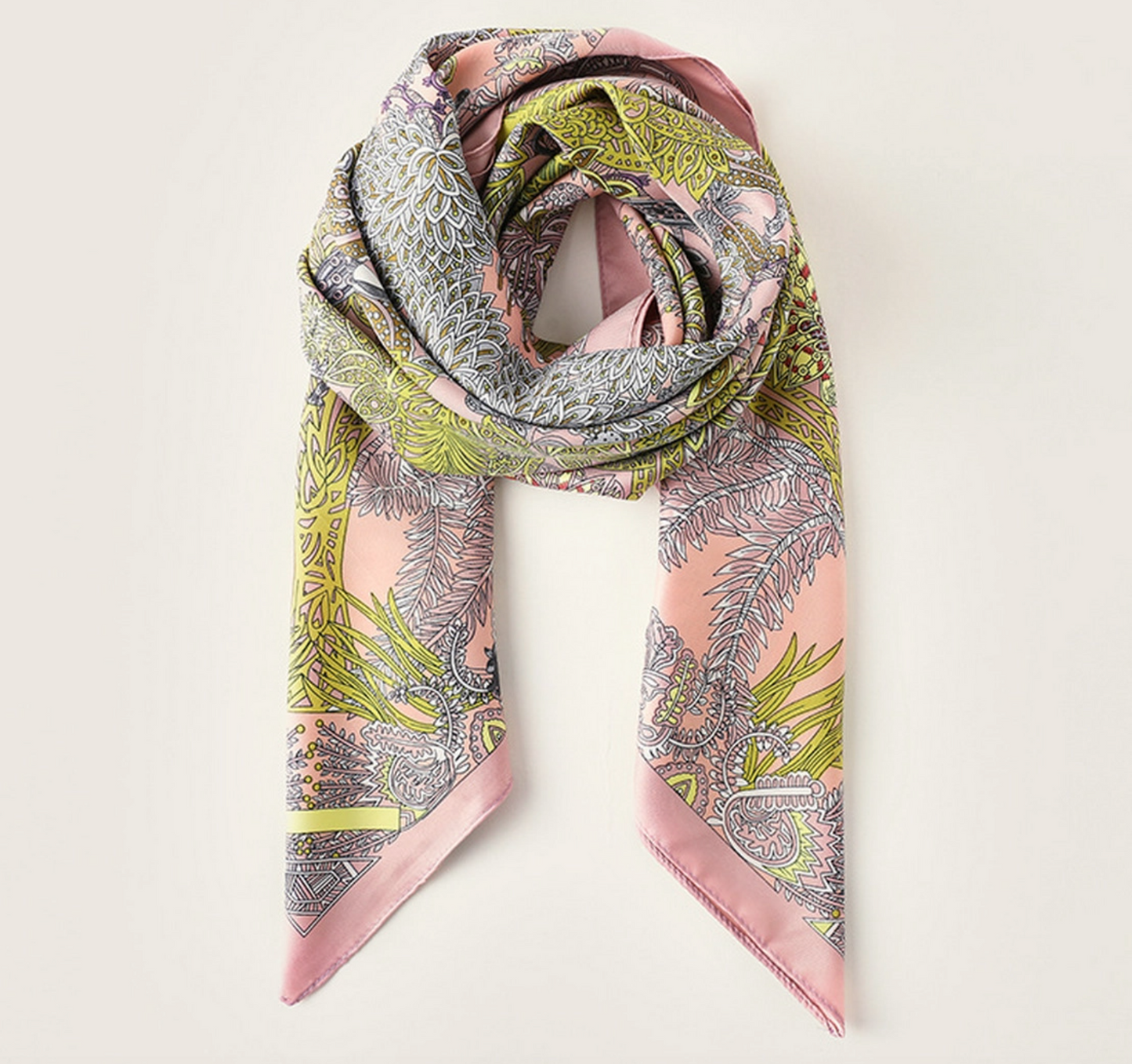 Vintage French Print Scarf - Pink