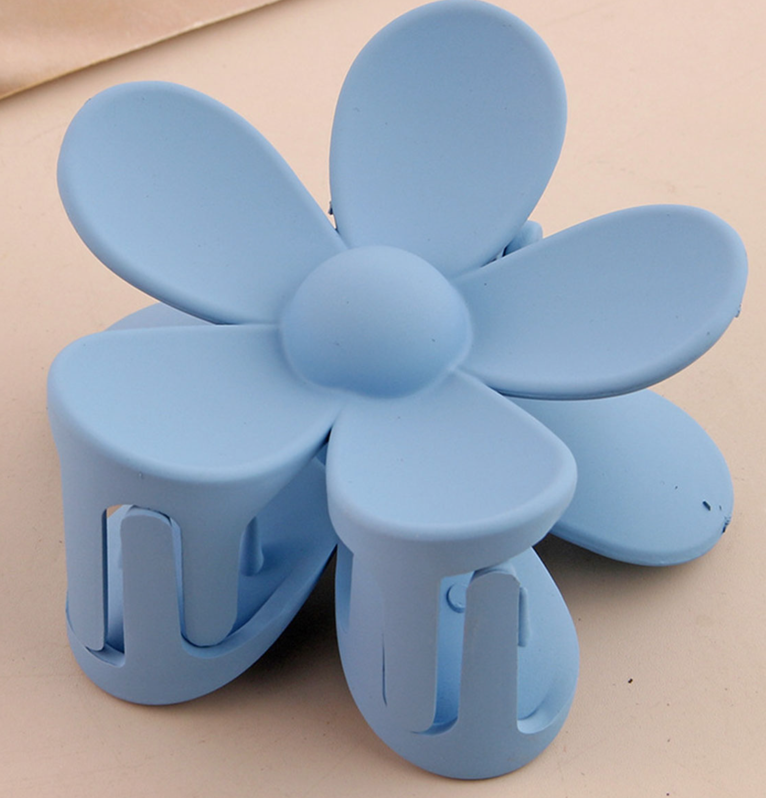 Matte Floral Hair Clip Claw - Blue