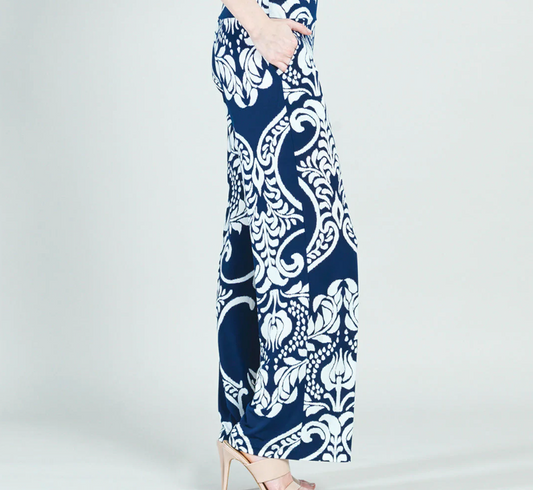 Wide Leg Pocket Pant Paisley Print