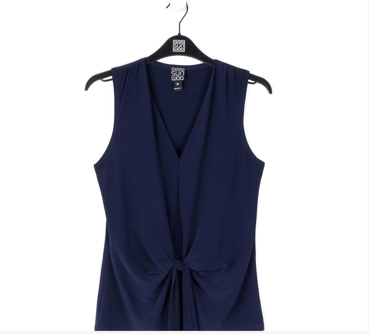 Sleeveless VNeck Center Front Tie Top