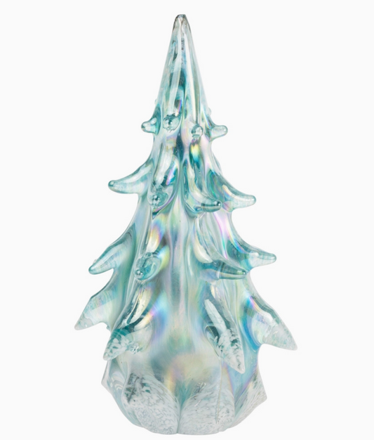 Icy Blue Glass Tree Christmas - 9.5" Tall