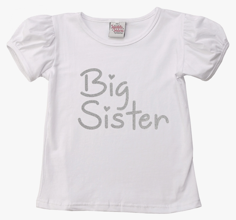 Silver Big Sister Puff Sleeve Tee - White