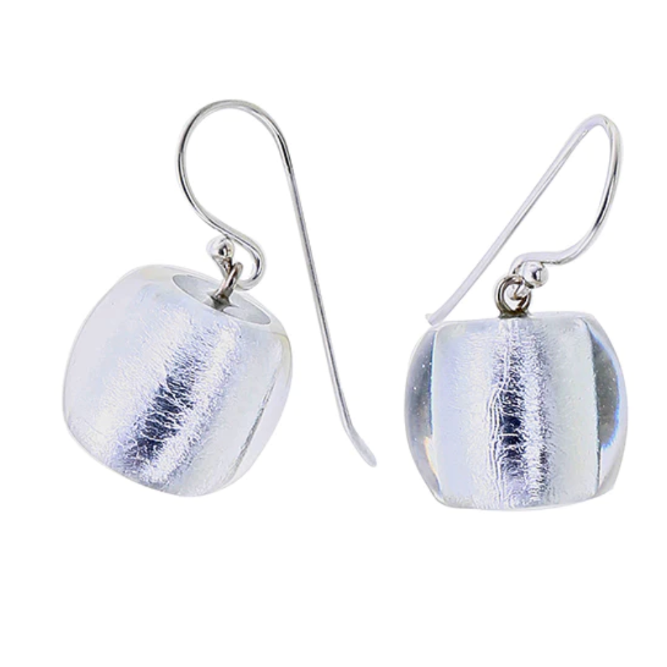 Zsiska Bead Polyresin Earring - Silver