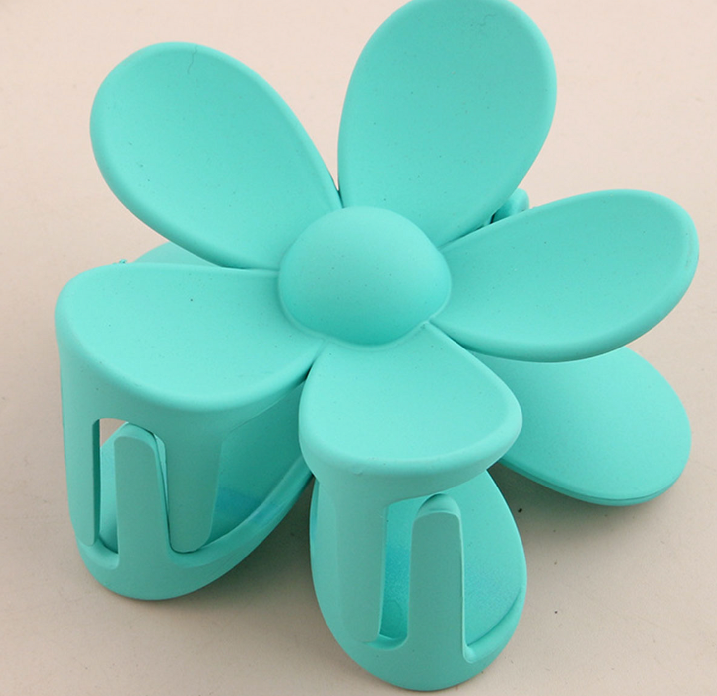 Matte Floral Hair Clip Claw - Mint
