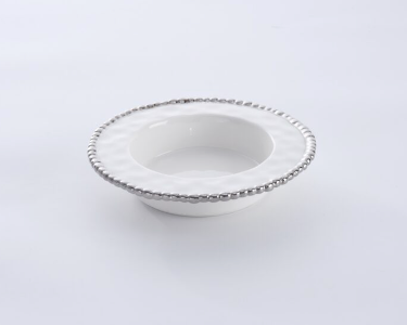 Pampa Bay- Wine Bottle Coaster - White with Silver