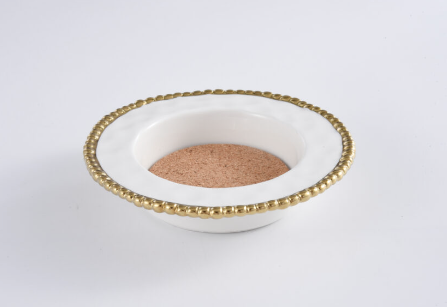 Pampa Bay- Wine Bottle Coaster - White with Gold