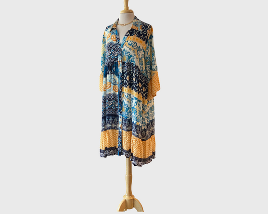Silk Viscose Button Down Dress