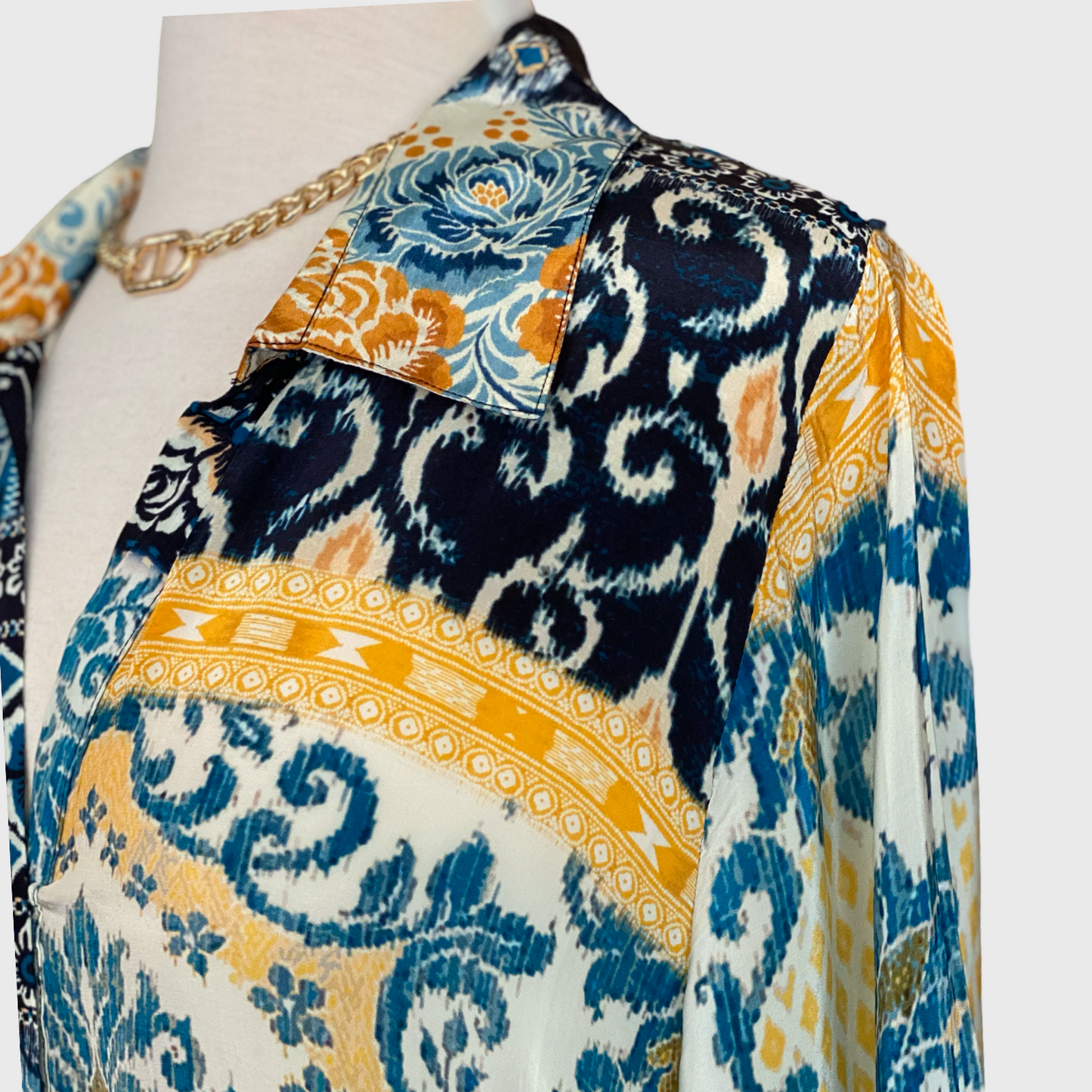 Silk Viscose Button Down Dress