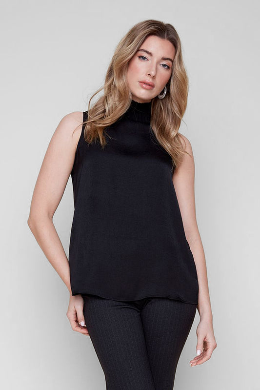 Sleeveless Mock Neck Top