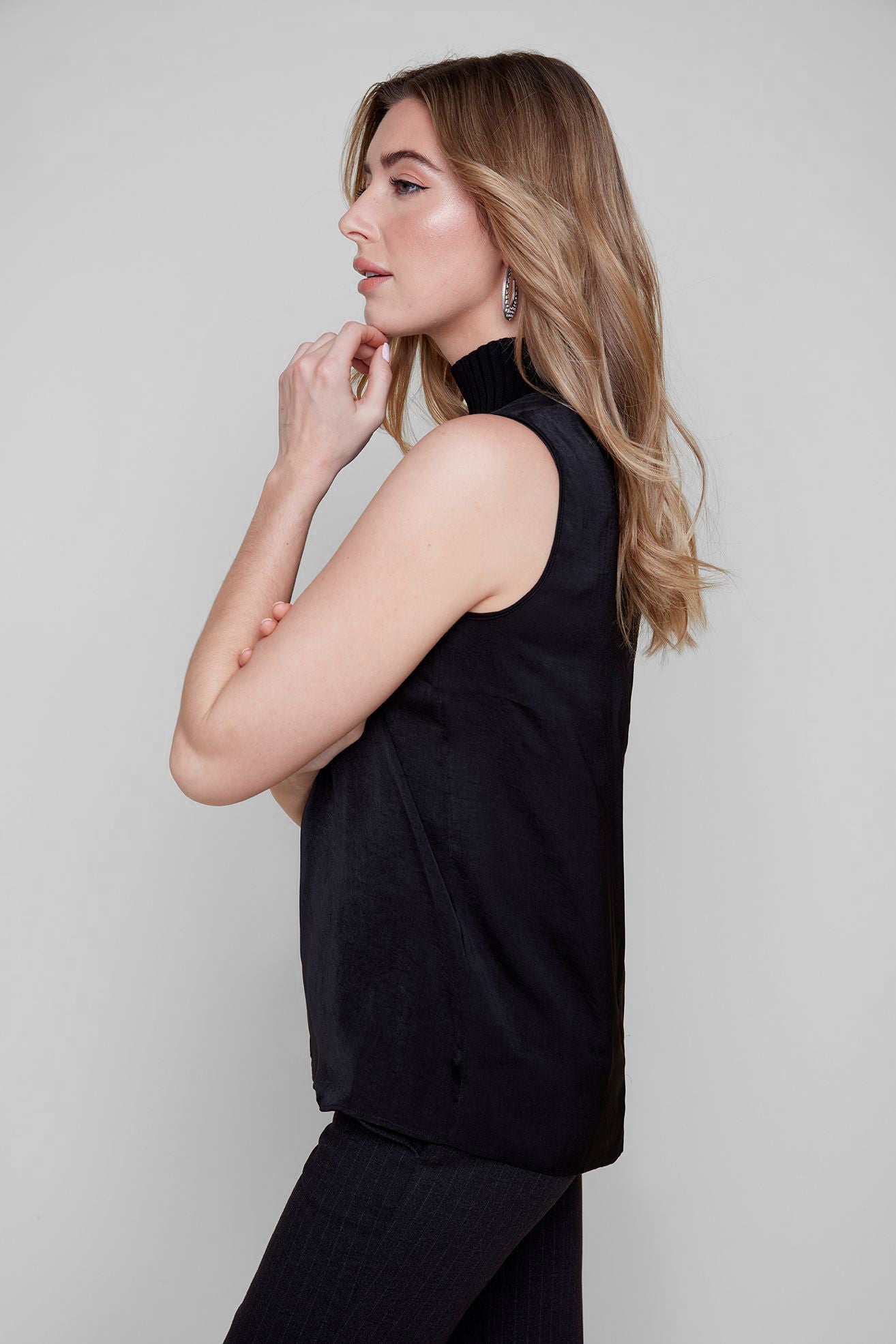 Sleeveless Mock Neck Top