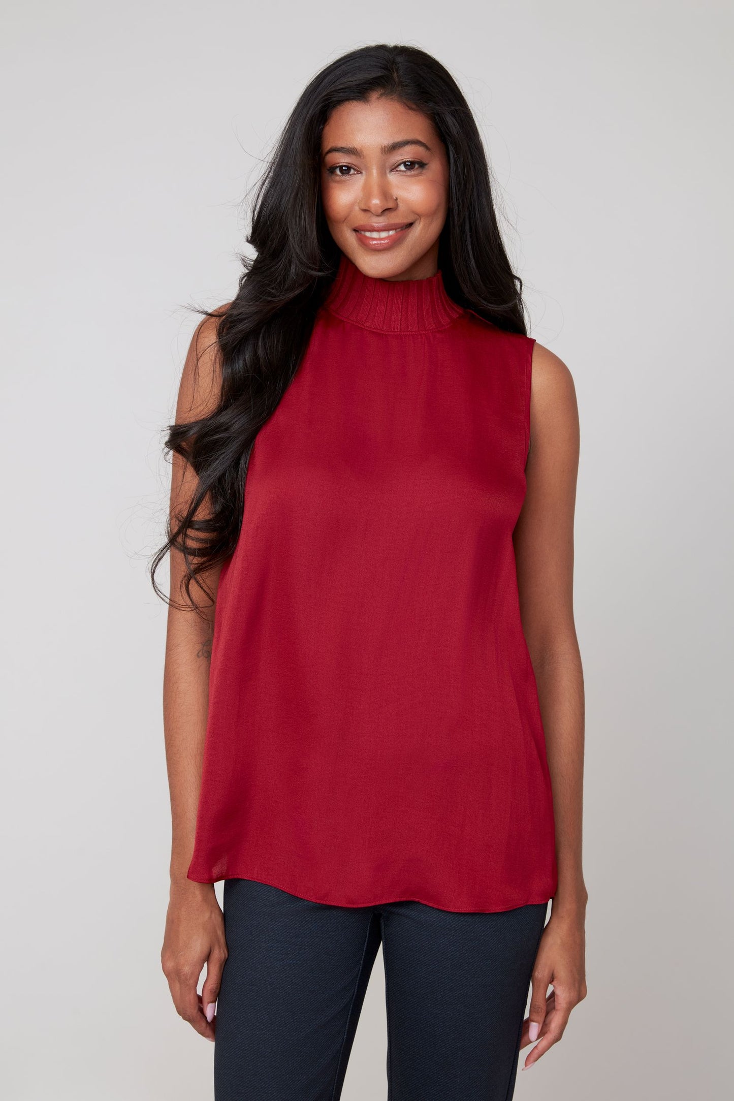 Sleeveless Mock Neck Top