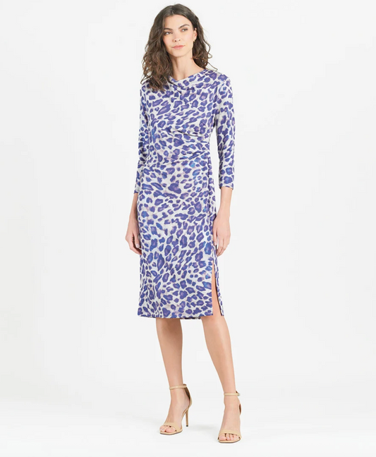 Side Slit Cheetah Midi Dress