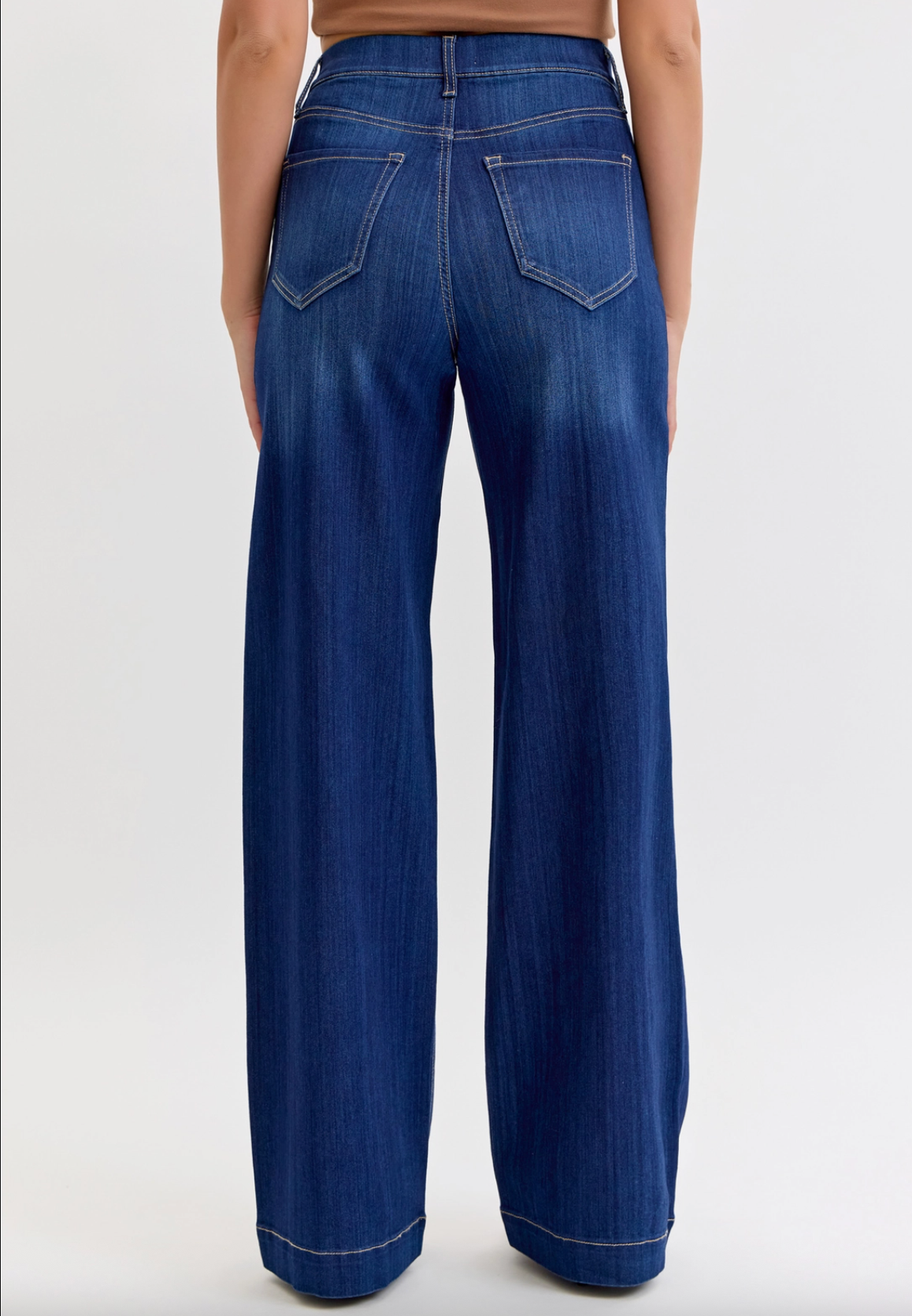 Comfort High Rise Pull-On Wide Leg Denim