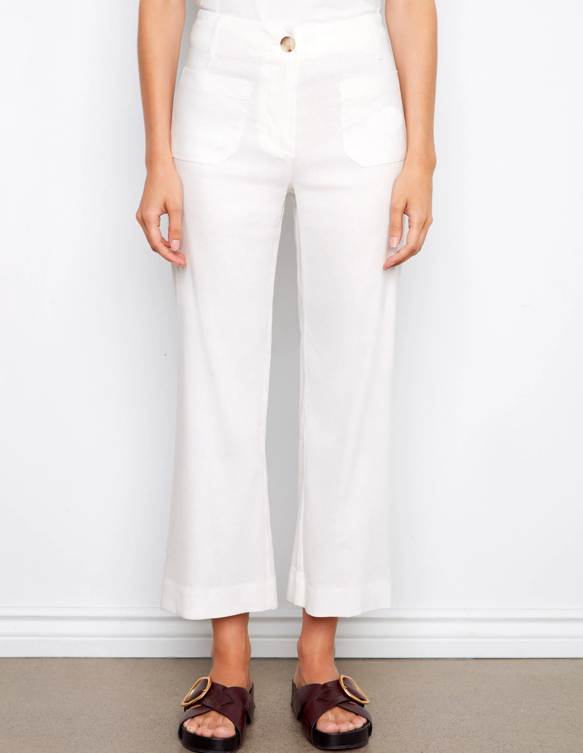 Wide Leg Linen Blend Pant