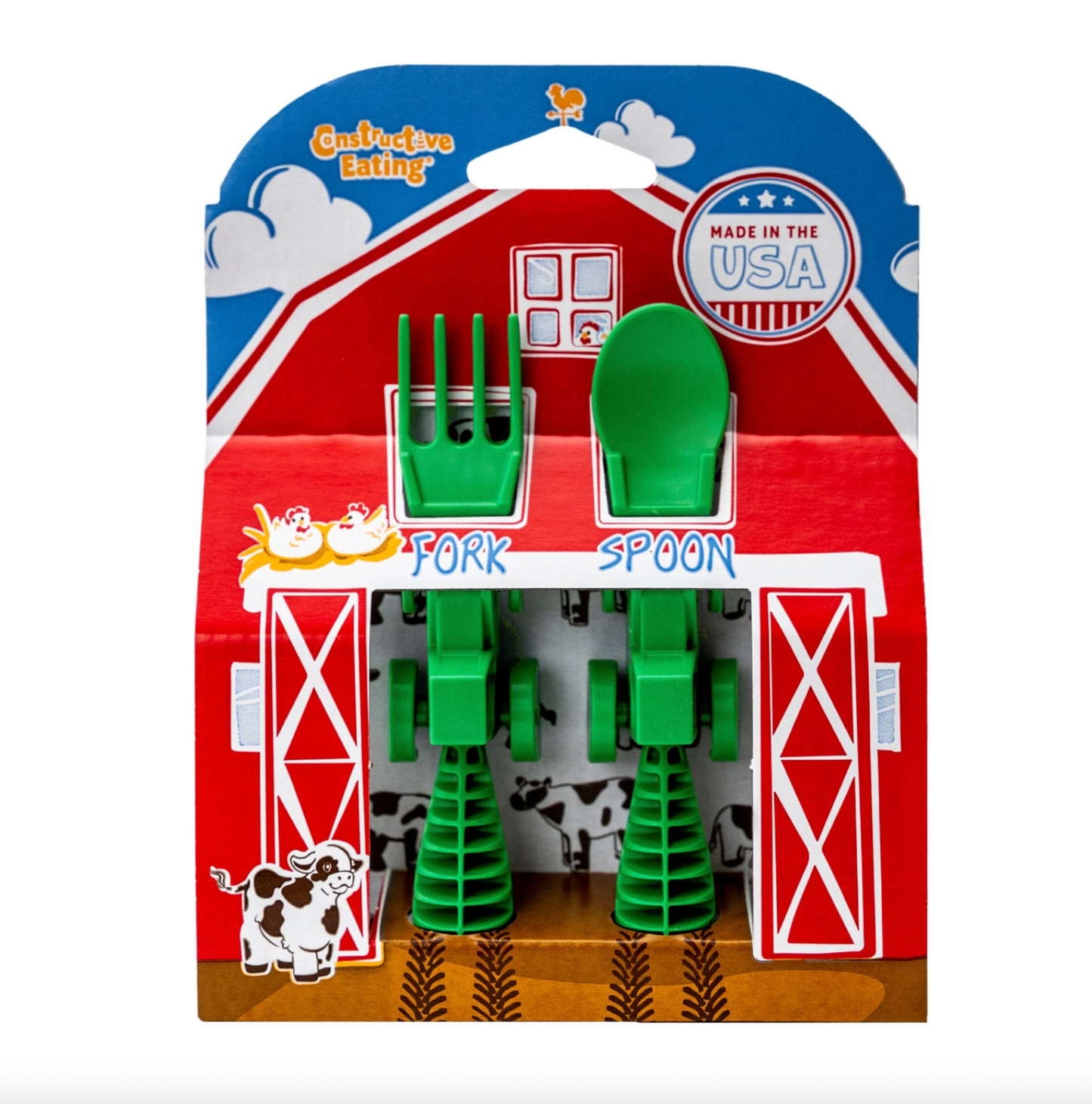 Constructive Eating Set of Two Tractor Utensils
