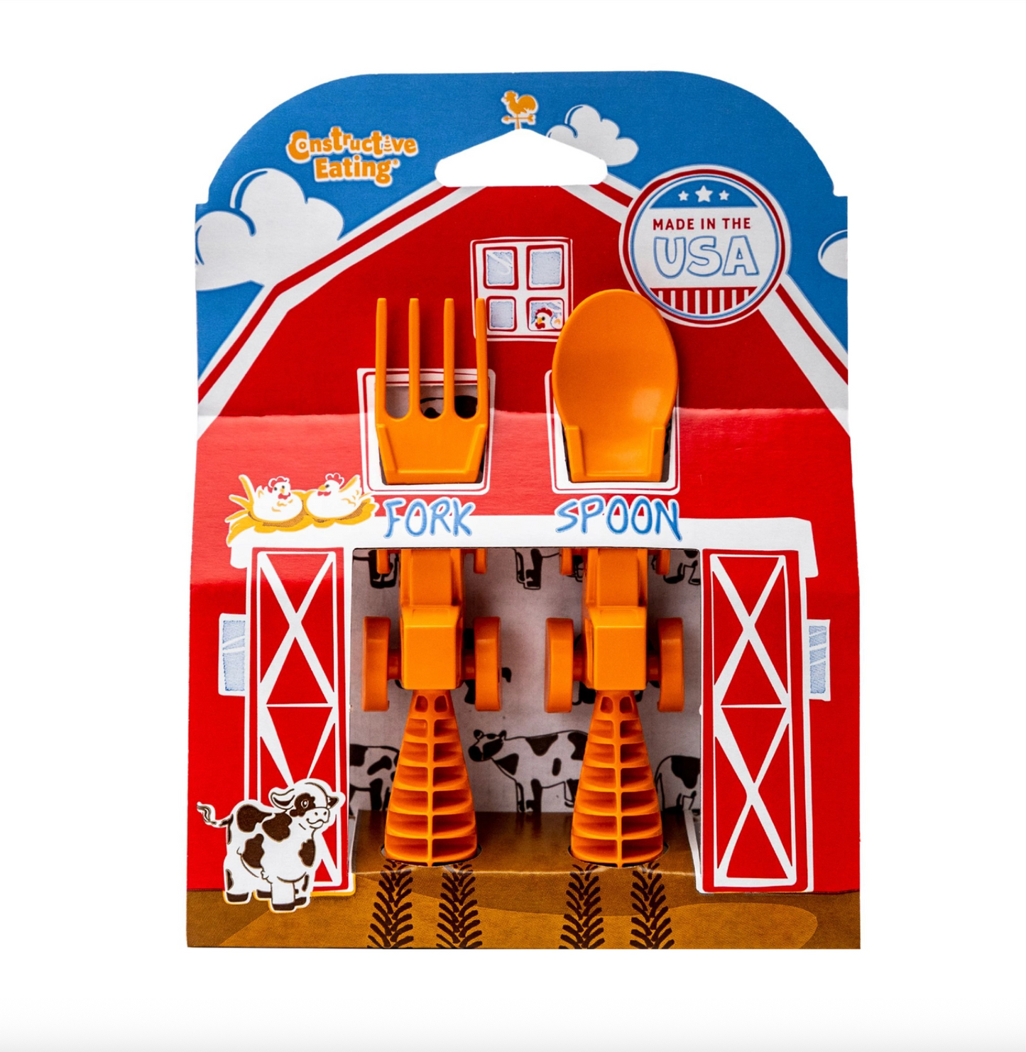 Constructive Eating Set of Two Tractor Utensils