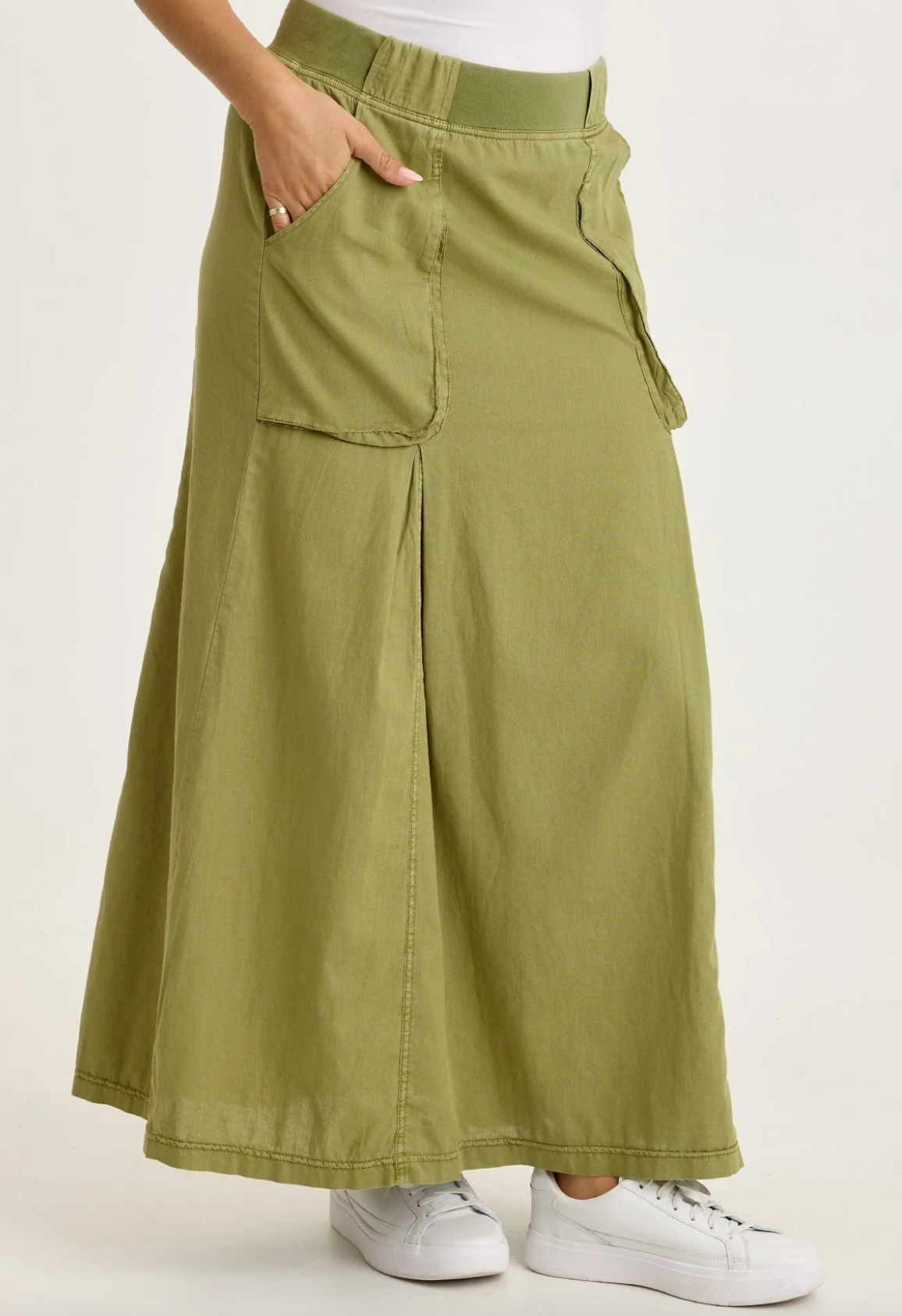 Emerie Linen Inverted Box Pleat Skirt