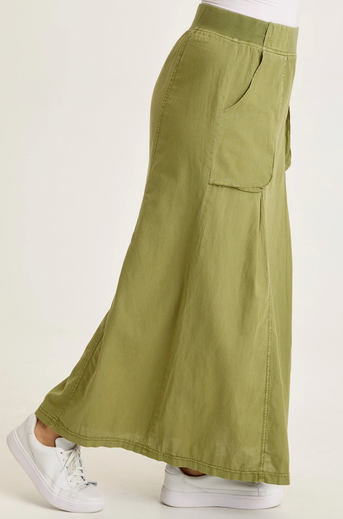 Emerie Linen Inverted Box Pleat Skirt
