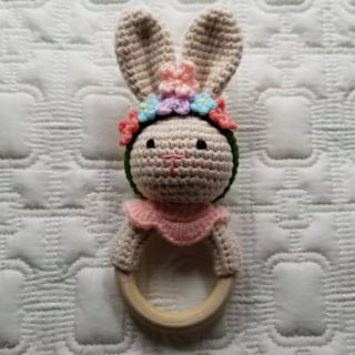 Hand Crochet Rattle Bunny