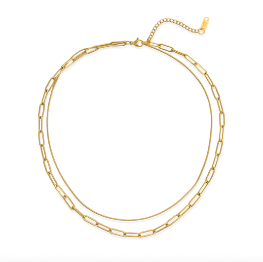 Double Gold Chain Necklaces