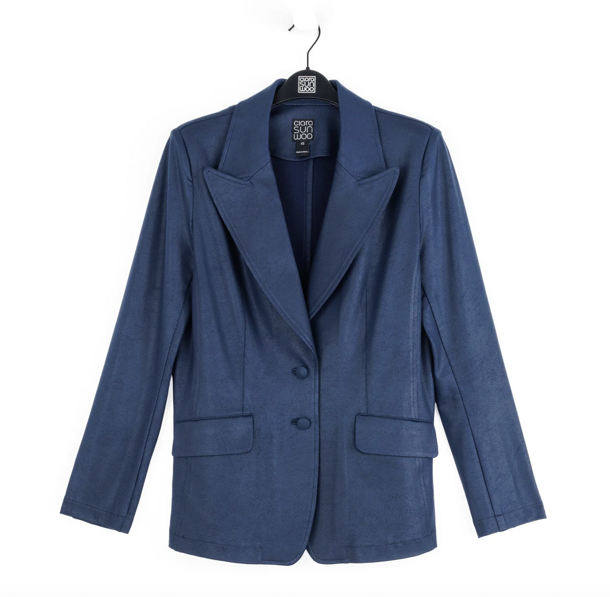 Single Button Notched Collar Blazer