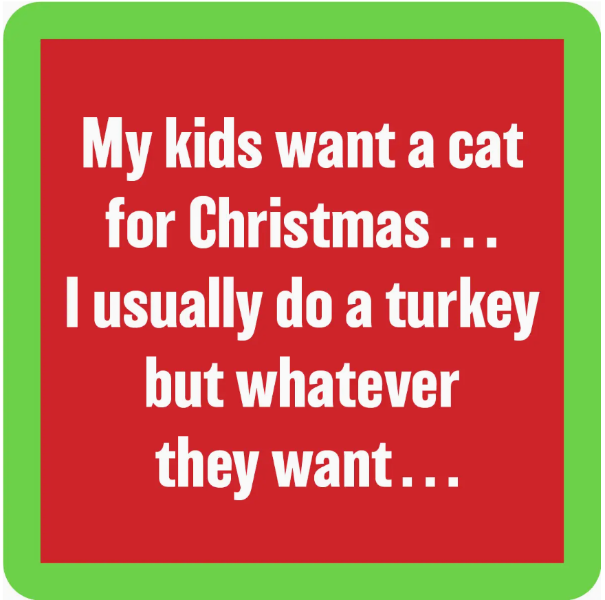 Christmas Coasters Cat