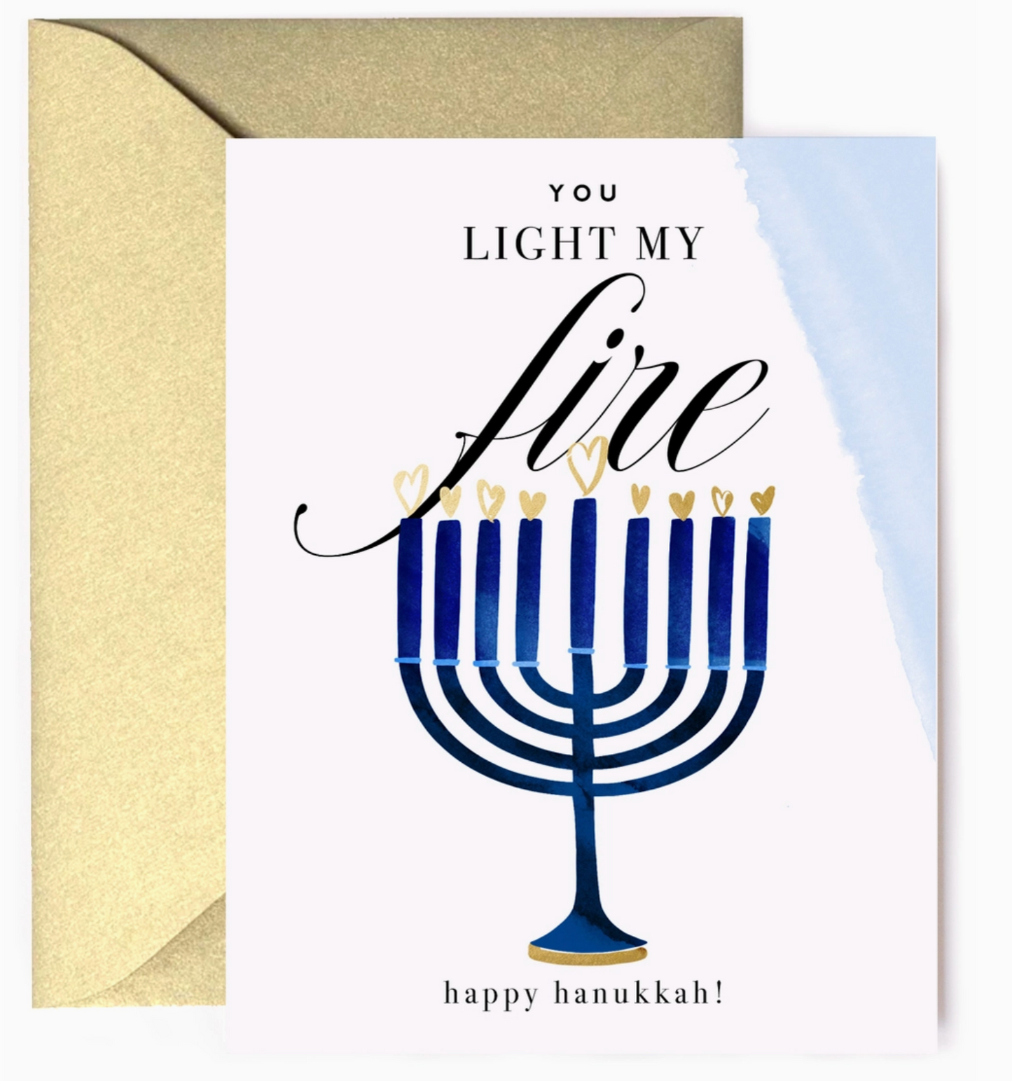 Card - You Light My Fire, Menorah - Happy Hanukkah