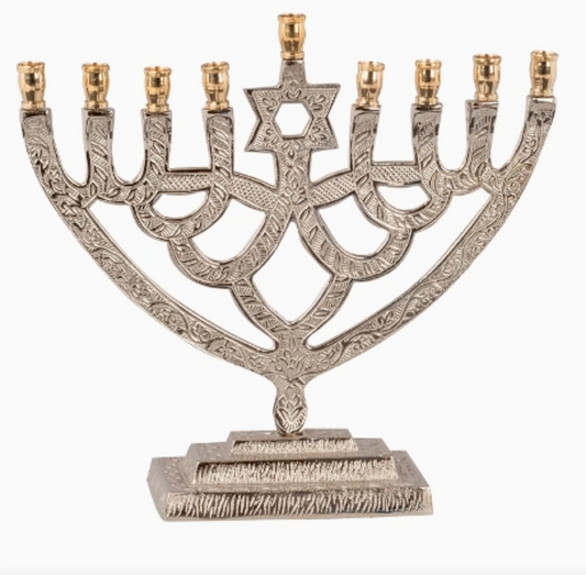Antiqued Nickel Menorah