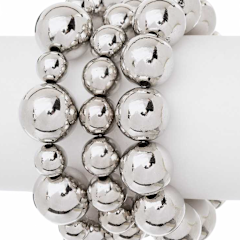 Hematite Mixed Pearl Stretch Bracelets set of 3